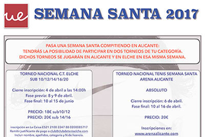 Pasa una Semana Santa compitiendo en Alicante en dos torneos de tu categoría