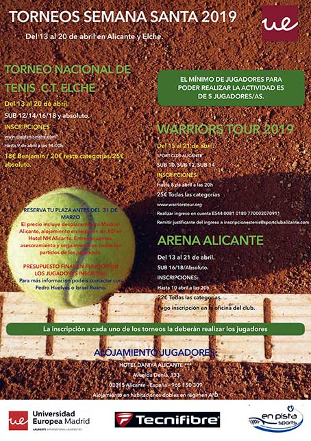 Torneos de Tenis de Semana Santa 2019 Torneos de Tenis de Semana Santa 2019