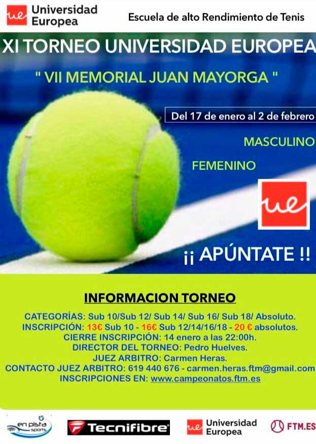 Inscríbete en el XI Torneo de Tenis de la Universidad Europea