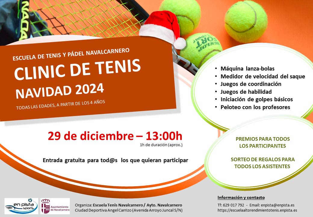 Clinic de Tenis Navidad 2024. Escuela de Tenis y Pádel de Navalcarnero